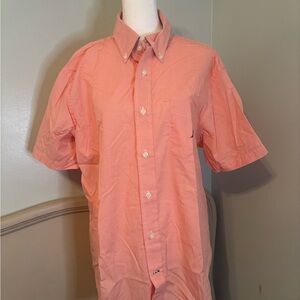 Nautica Men's Gingham orange Button Down Shirt